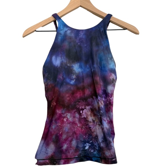 NWOT Athleta Supernova Keyhole Tankin Top in Multi Blue Purple Swimsuit New - Picture 5 of 5